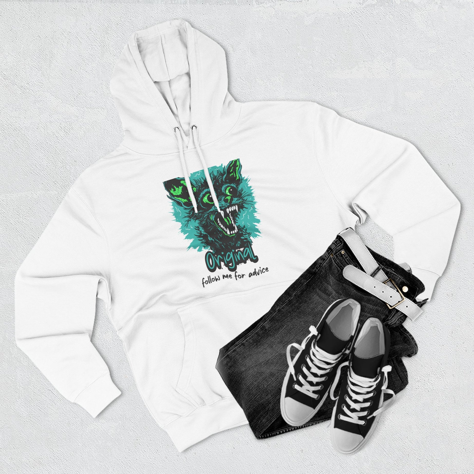 Wolf Graphic Hoodie — 'Original' Teal Roaring Wolf Fleece Pullover - Estrella & The Stars