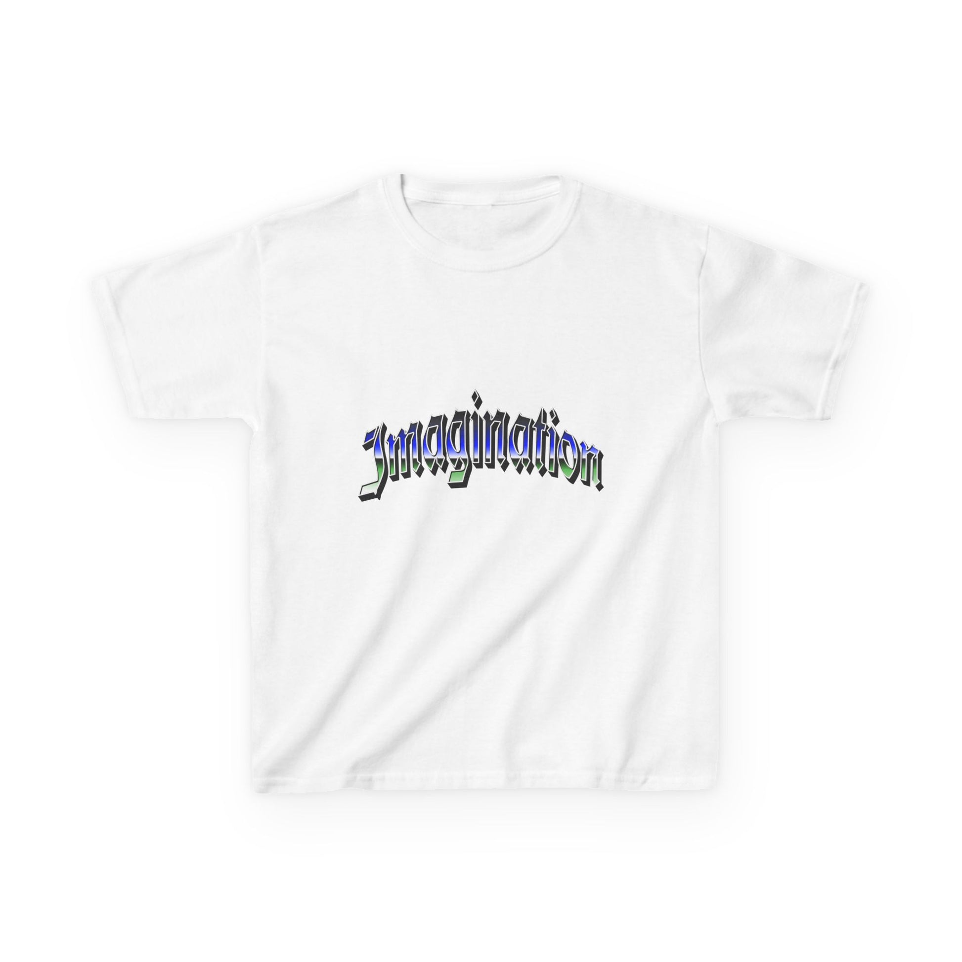 Imagination Kids T‑Shirt — Colorful Wavy Text Tee for Creative Kids - Estrella & The Stars