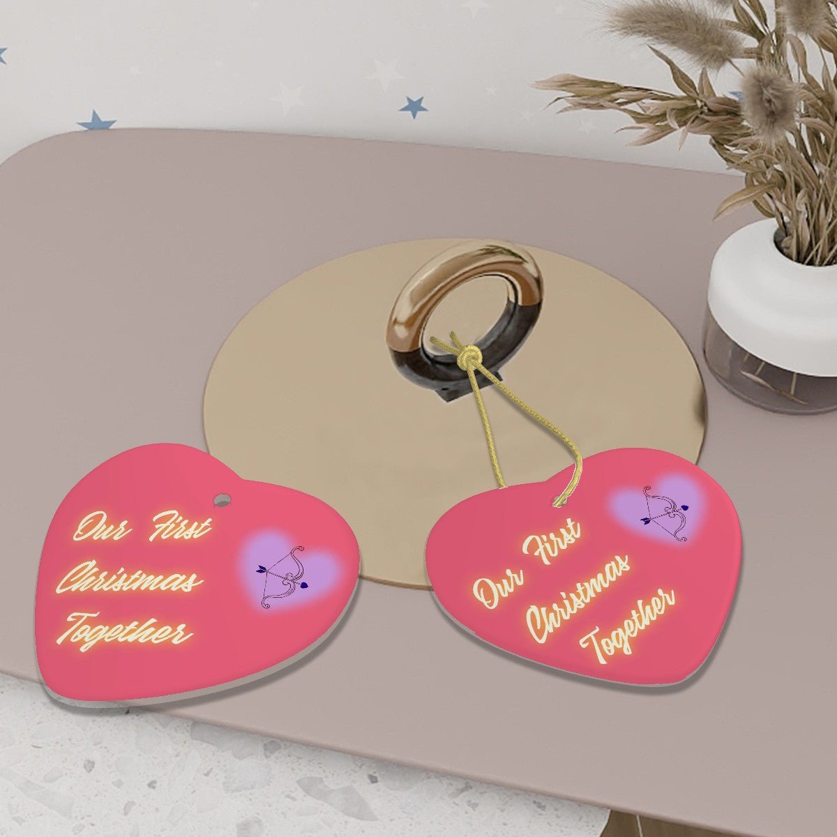 Heart Shape Ceramic Ornaments Christmas Decorations - Estrella & The Stars