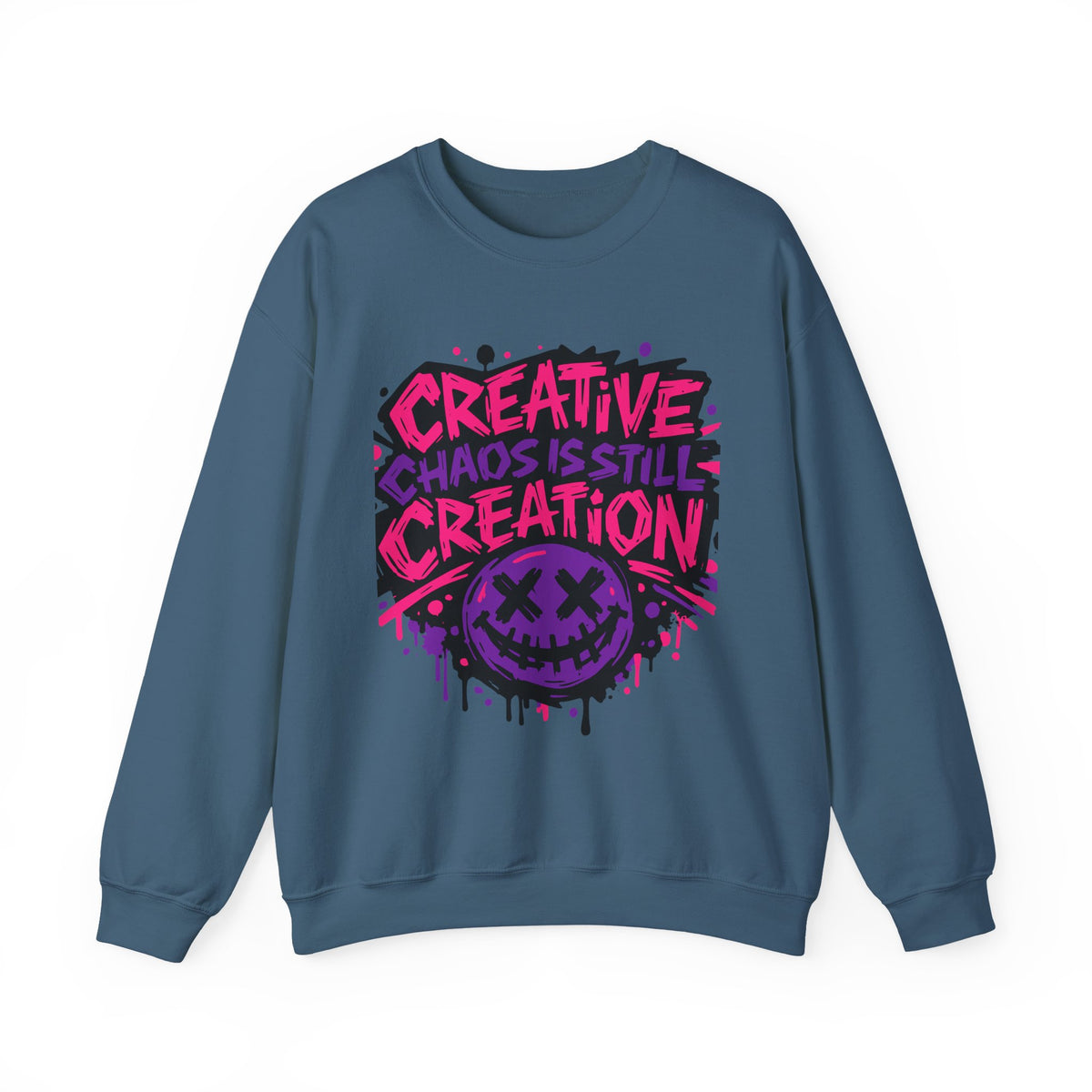 Creative Chaos Crewneck Sweatshirt — "Creative Chaos Is Still Creation" Graphic - Estrella & The Stars