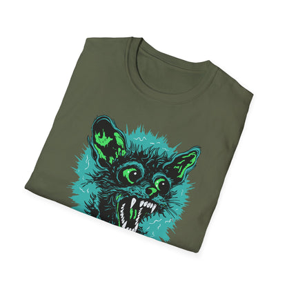 T-Shirt — 'Original: Follow Me For Advice' Retro Green Feral Cat Graphic - Estrella & The Stars