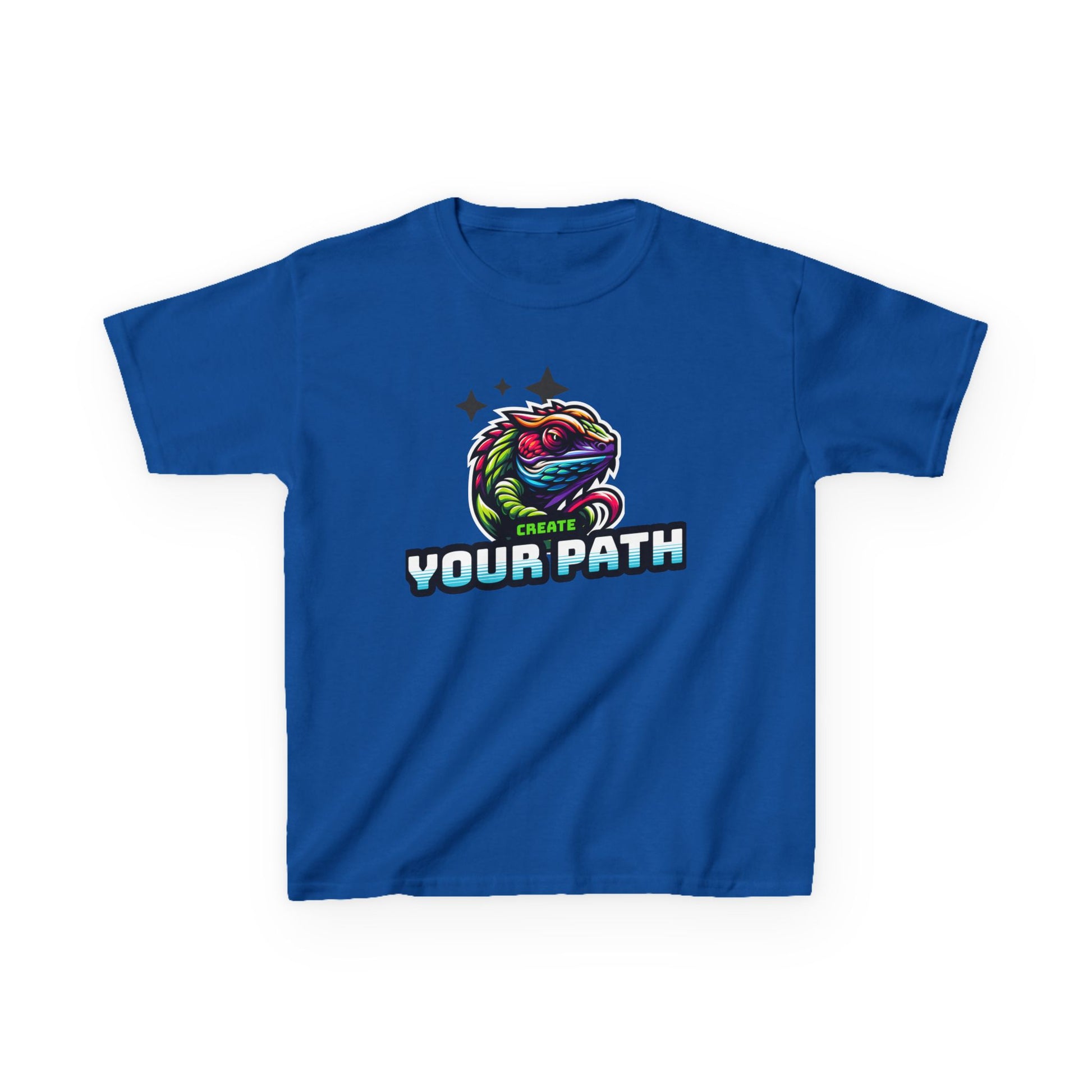 Kids T‑Shirt — Colorful Dragon Illustration "Create Your Path" - Estrella & The Stars