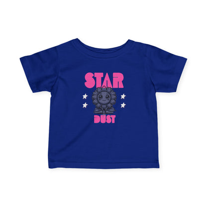 Infant Tee - 'Star Dust' Cute Sun Graphic Baby T-Shirt (Pink Retro Text) - Estrella & The Stars