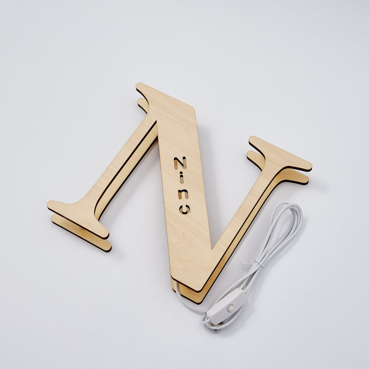 Personalised Wooden Letter Lamp Custom Name Alphabet Night Lights 19CM - Estrella & The Stars