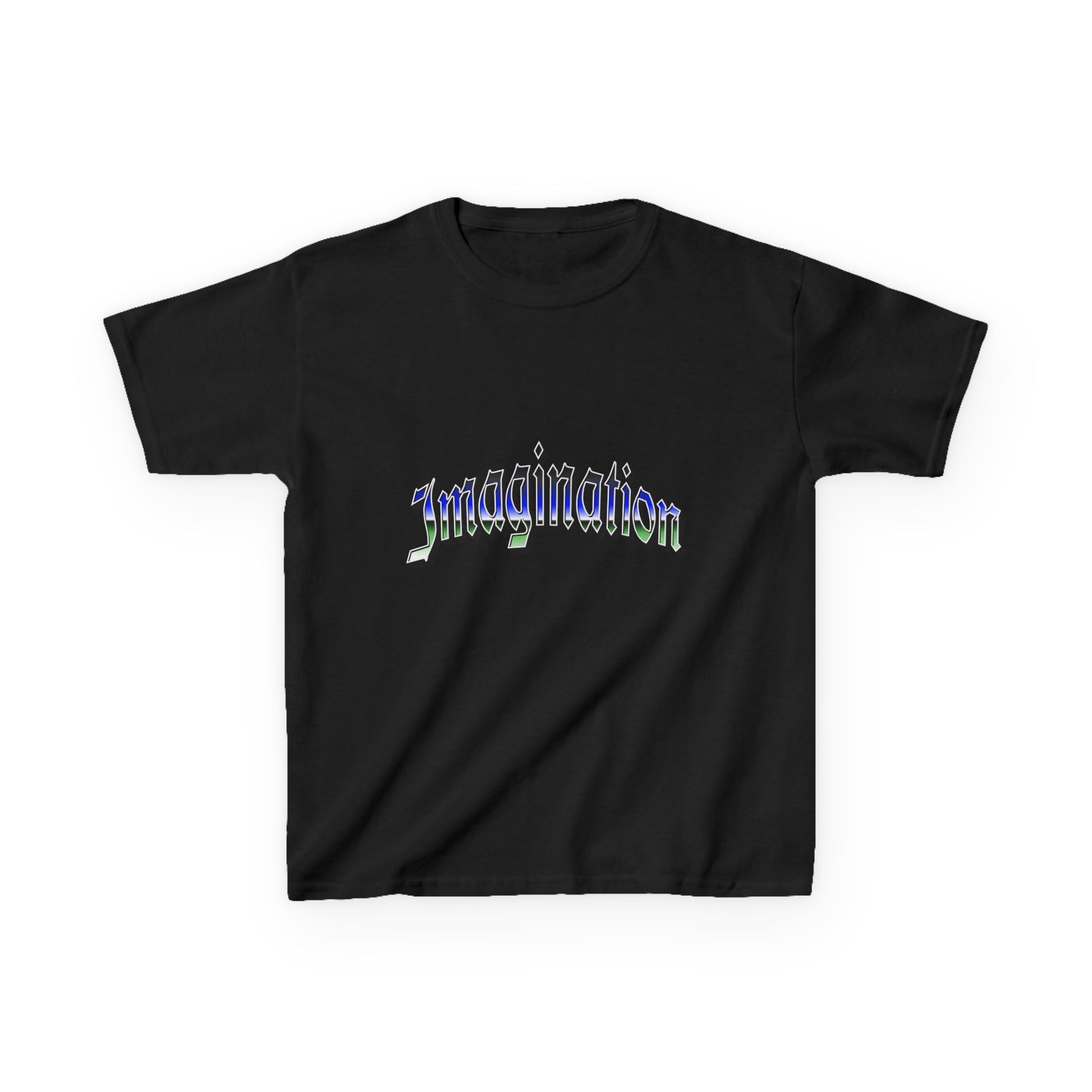 Imagination Kids T‑Shirt — Colorful Wavy Text Tee for Creative Kids - Estrella & The Stars