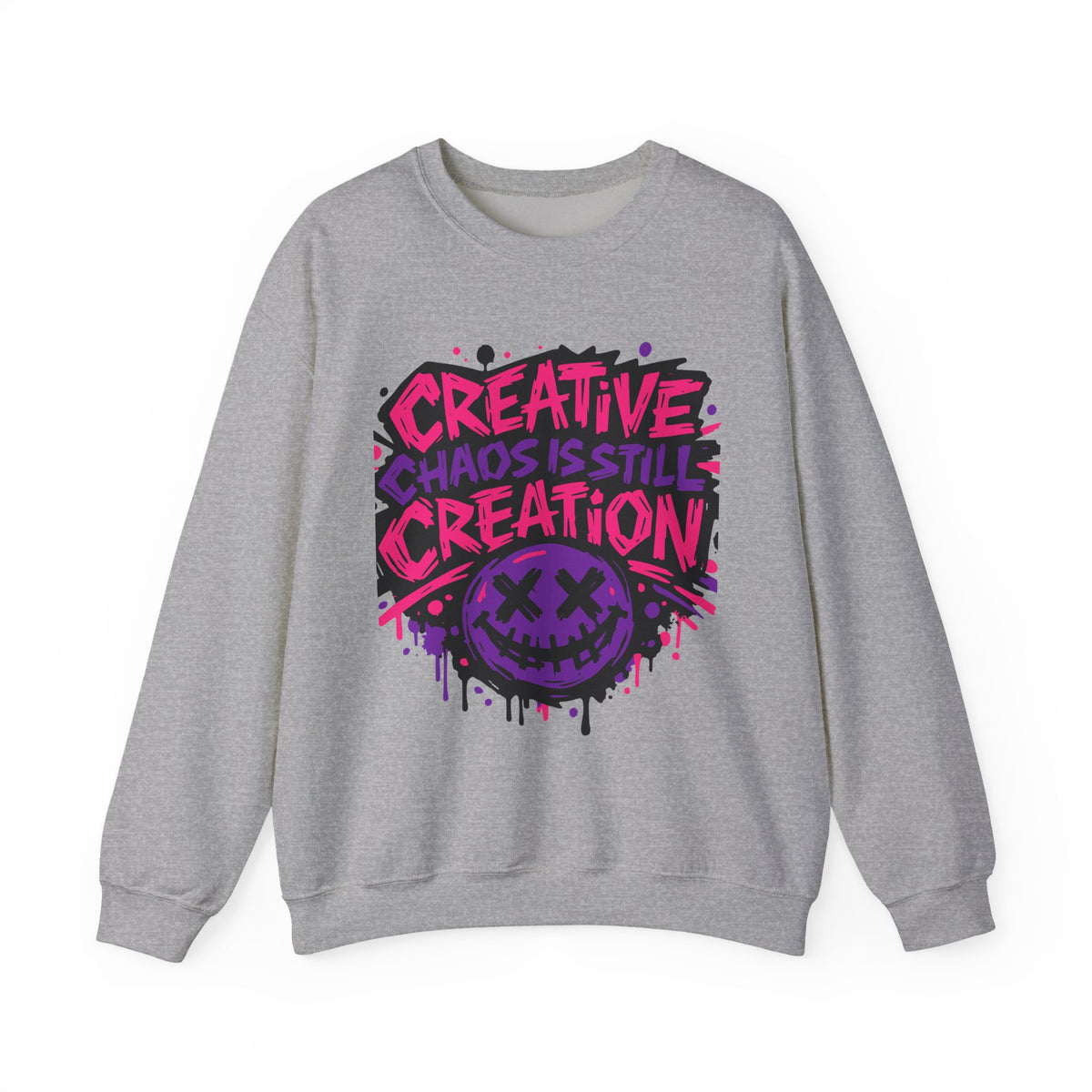 Creative Chaos Crewneck Sweatshirt — "Creative Chaos Is Still Creation" Graphic - Estrella & The Stars