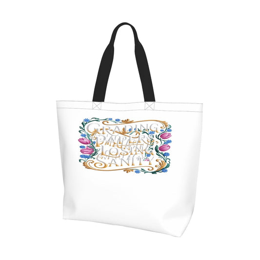 Teacher Grading Papers Losing Sanity - Large Tote - Estrella & The Stars