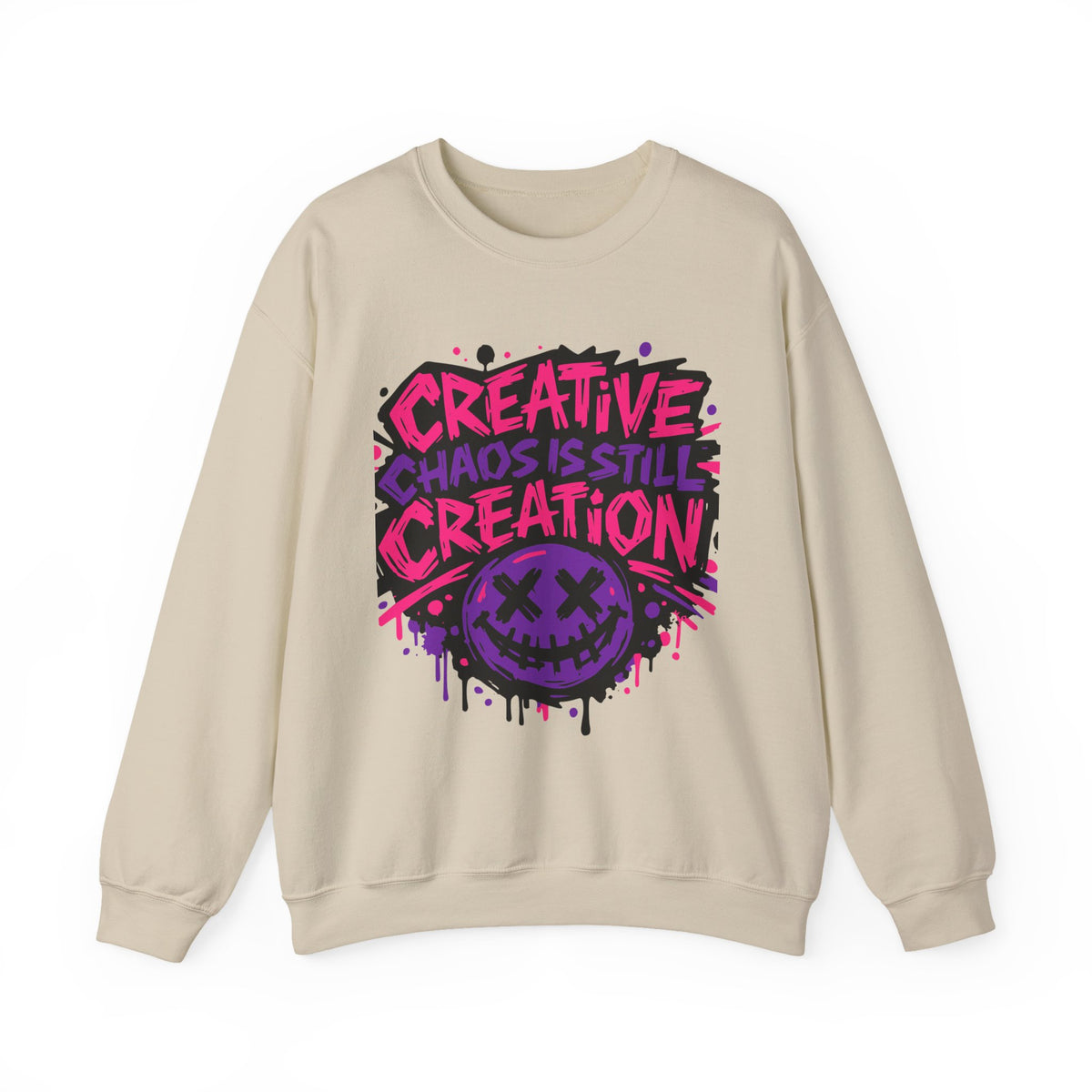 Creative Chaos Crewneck Sweatshirt — "Creative Chaos Is Still Creation" Graphic - Estrella & The Stars