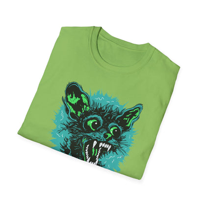 T-Shirt — 'Original: Follow Me For Advice' Retro Green Feral Cat Graphic - Estrella & The Stars