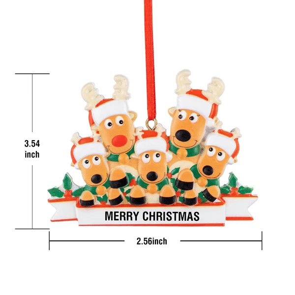 Custom Name Reindeer Family Xmas Ornament Personalized Christmas Decoration Gifts - Estrella & The Stars