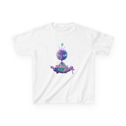 Kids Alien Graphic Tee - Cute Purple Alien "Planets" Design - Estrella & The Stars