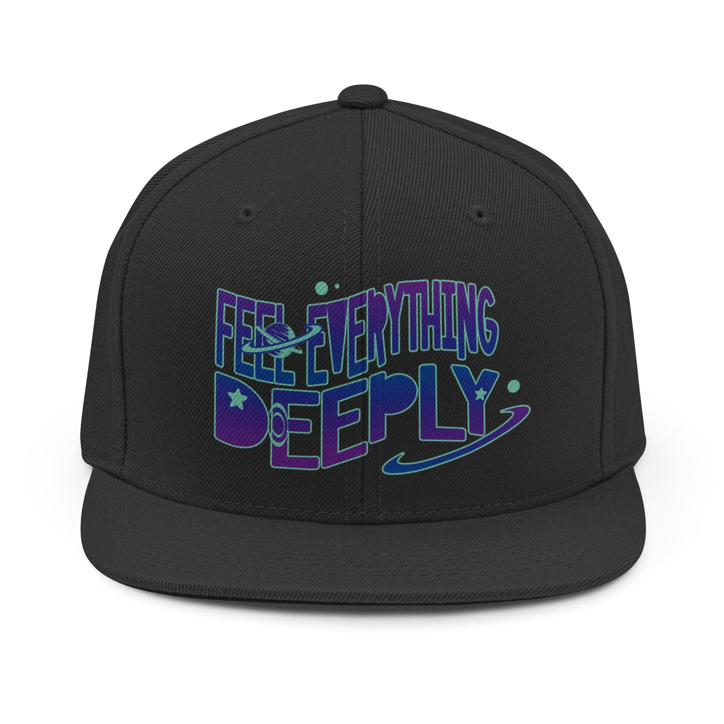 Snapback Hat — "Feel Everything Deeply" Retro Psychedelic Embroidered Cap - Estrella & The Stars
