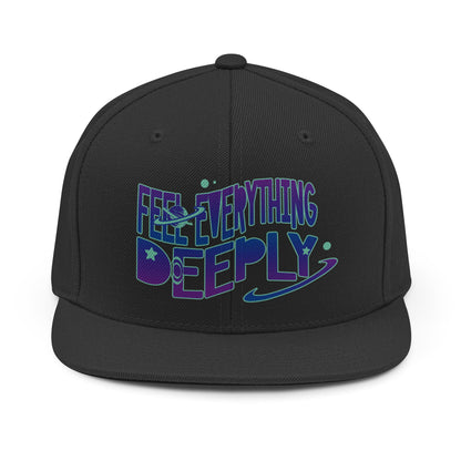 Snapback Hat — "Feel Everything Deeply" Retro Psychedelic Embroidered Cap - Estrella & The Stars