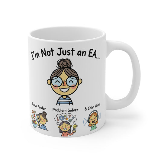 Cute Heart Cartoon Mug — "I'm Not Bossy, I'm the Snack Finder" Ceramic Coffee Cup - Estrella & The Stars
