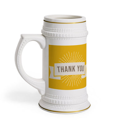 Love You Mom Stein Mug - Ceramic Beer Stein with 'Thank You' Banner - Estrella & The Stars