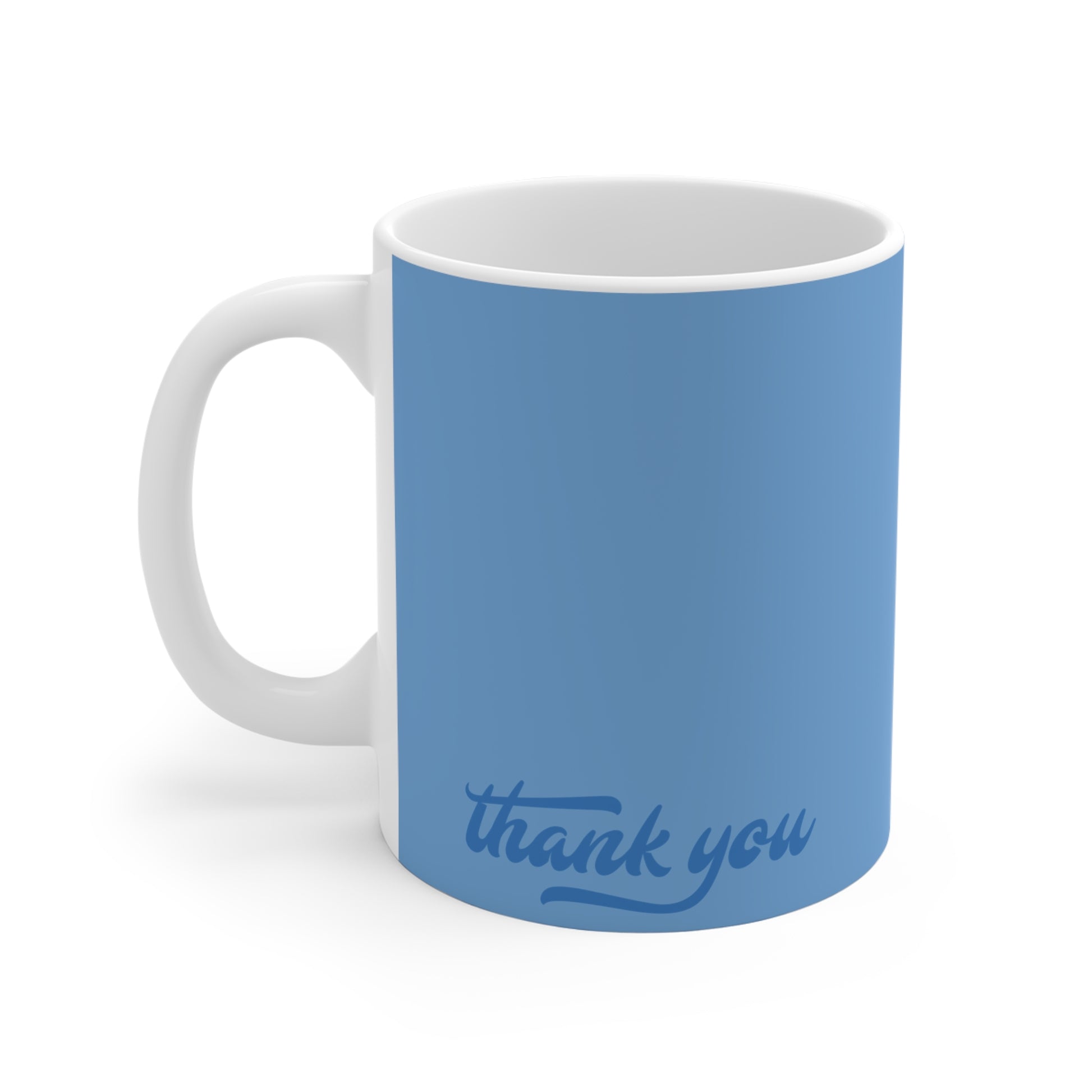 Teacher Gift - Thank You Floral Ceramic Mug — Blue Appreciation Coffee Cup (11oz/15oz/20oz) - Estrella & The Stars