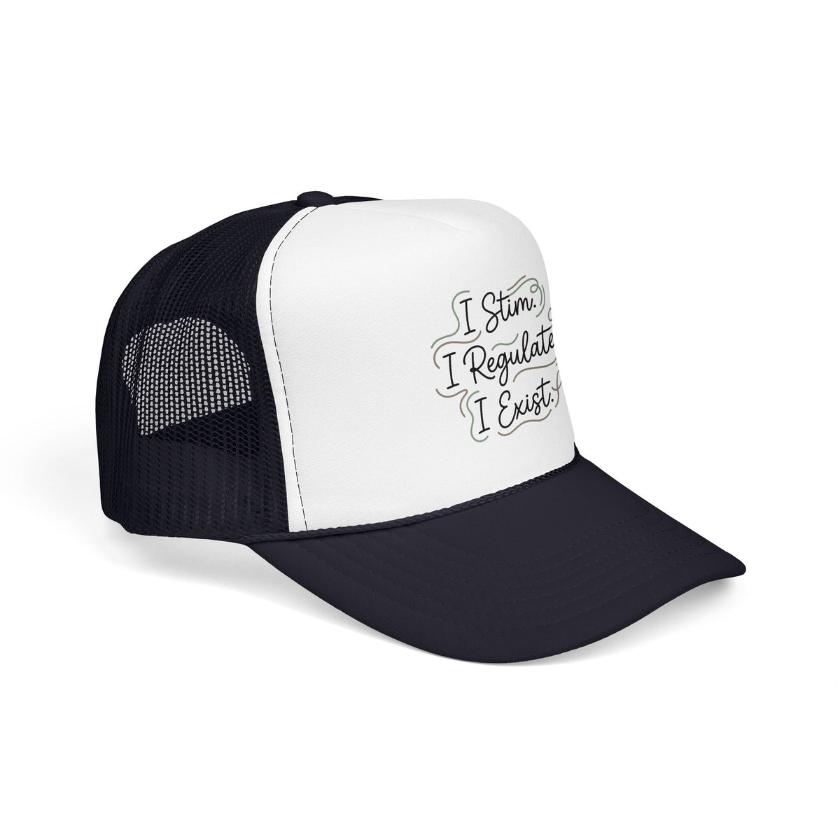 Abstract Ocean Wave Trucker Hat — Nautical Foam Mesh Cap - Estrella & The Stars