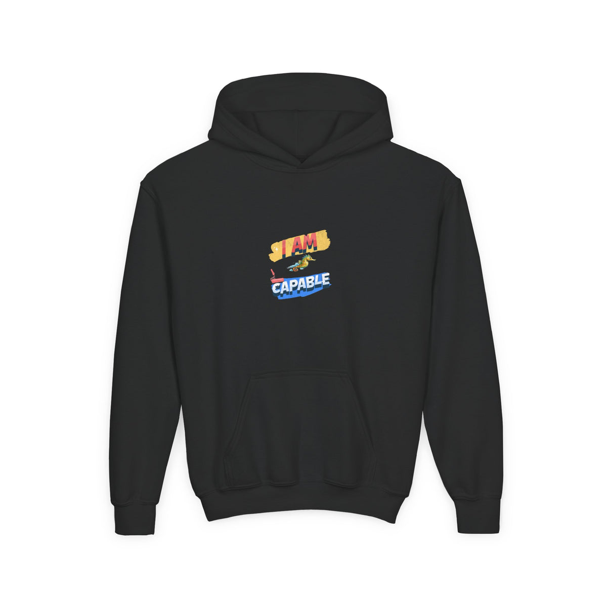 Kids' Colorful Inspirational Hoodie - 'I Am Capable' Youth Sweatshirt - Estrella & The Stars