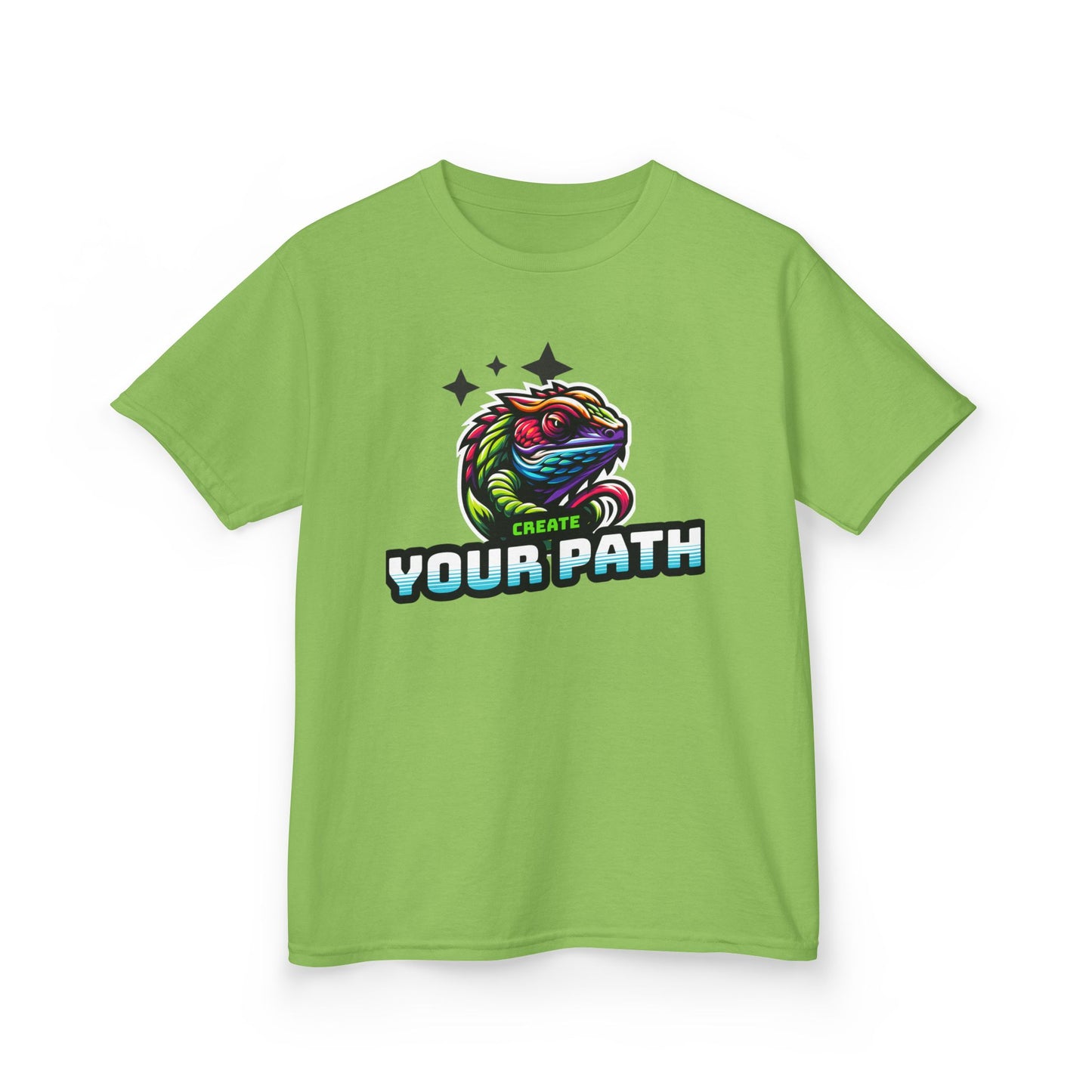Kids T‑Shirt — Colorful Dragon Illustration "Create Your Path" - Estrella & The Stars