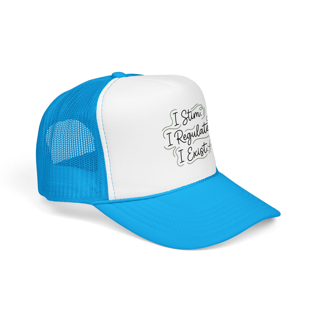 Abstract Ocean Wave Trucker Hat — Nautical Foam Mesh Cap - Estrella & The Stars