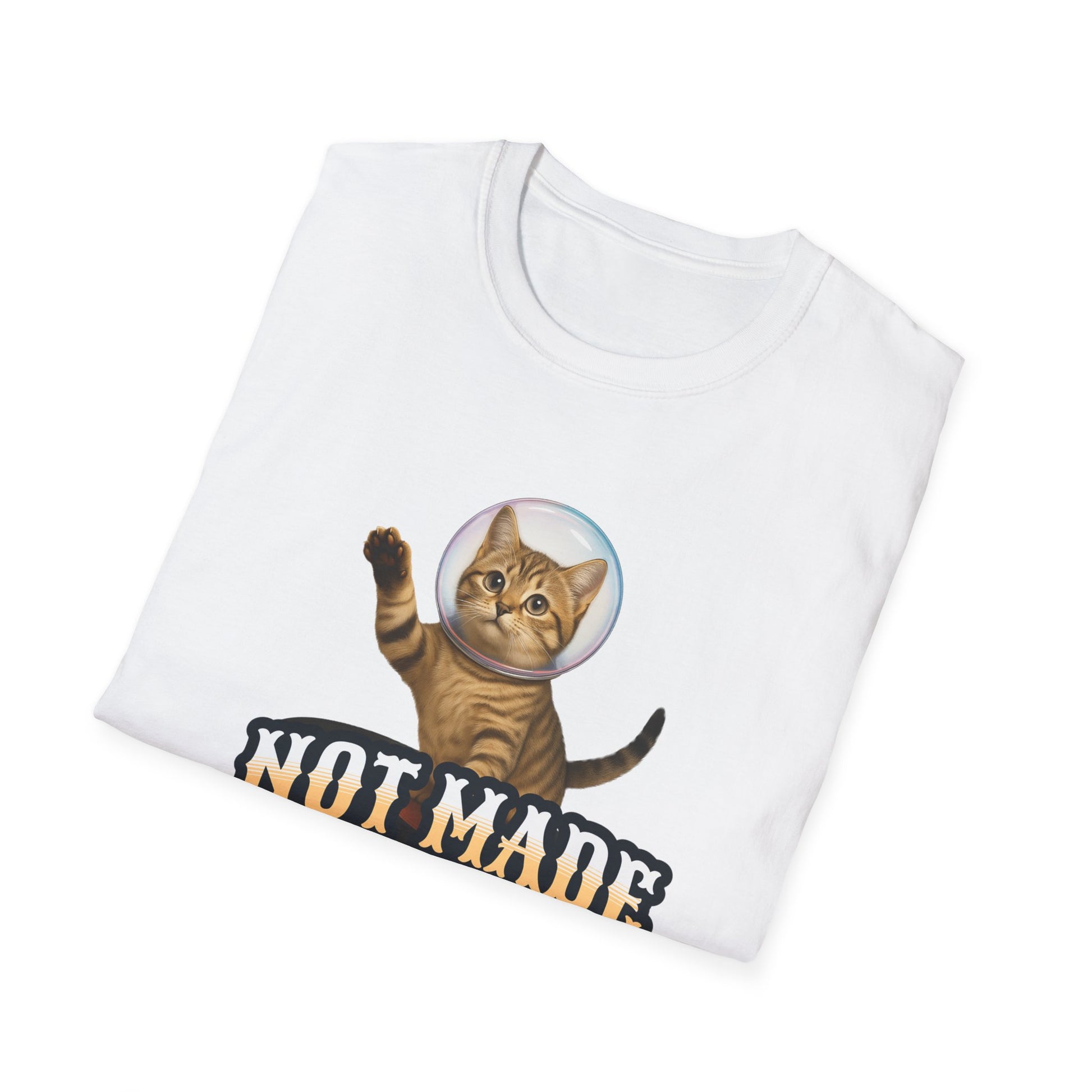 Cat Astronaut T-Shirt — "Not Made 2 Fit In" Retro Space Cat Tee - Estrella & The Stars