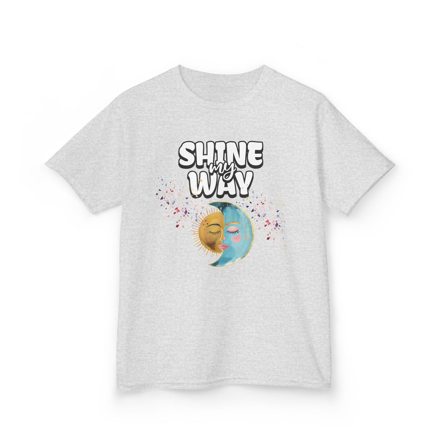Kids Tee — "Shine Wavy" Moon & Sun Cute Graphic Shirt - Estrella & The Stars