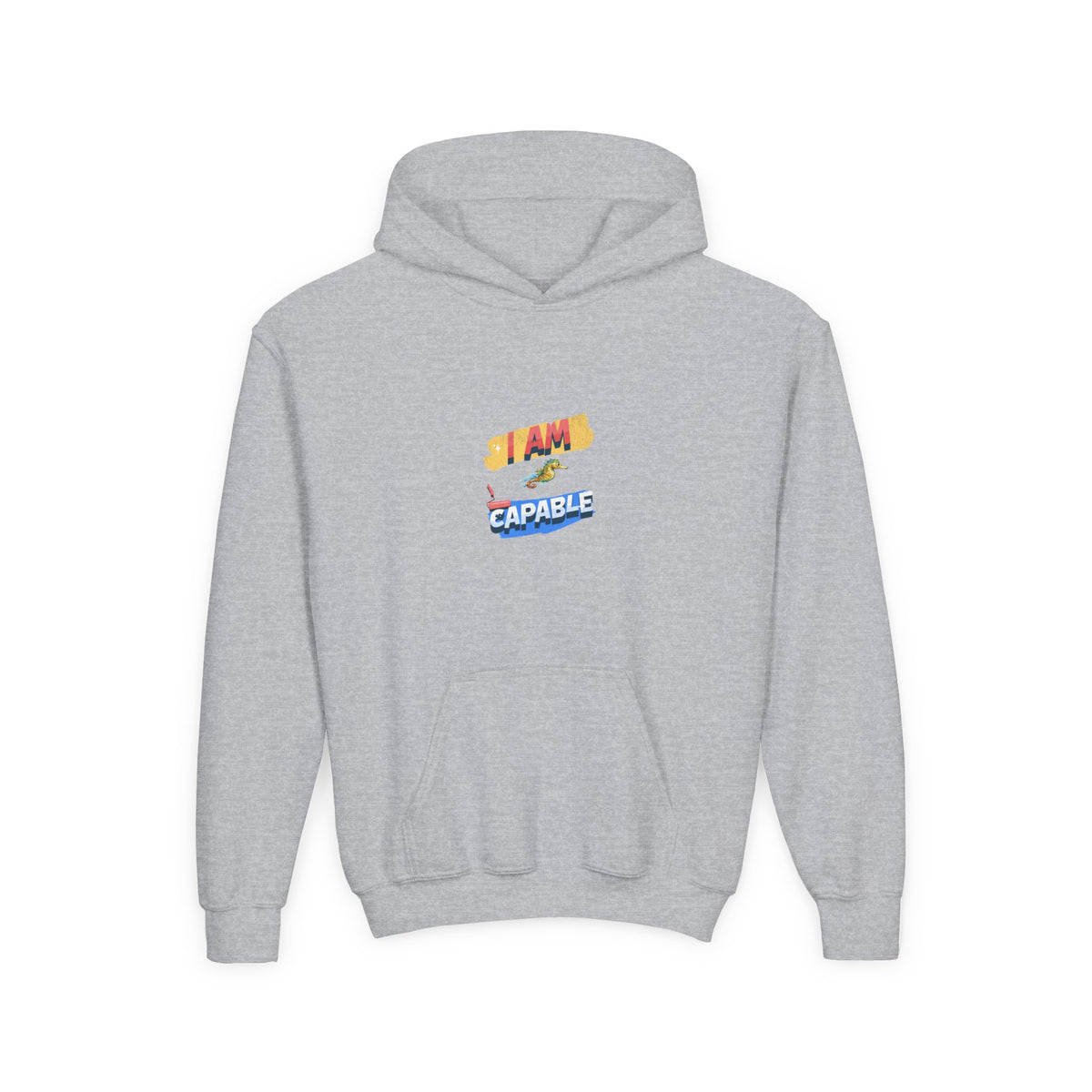 Kids' Colorful Inspirational Hoodie - 'I Am Capable' Youth Sweatshirt - Estrella & The Stars