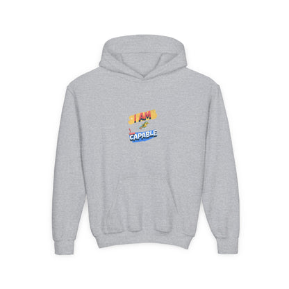 Kids' Colorful Inspirational Hoodie - 'I Am Capable' Youth Sweatshirt - Estrella & The Stars