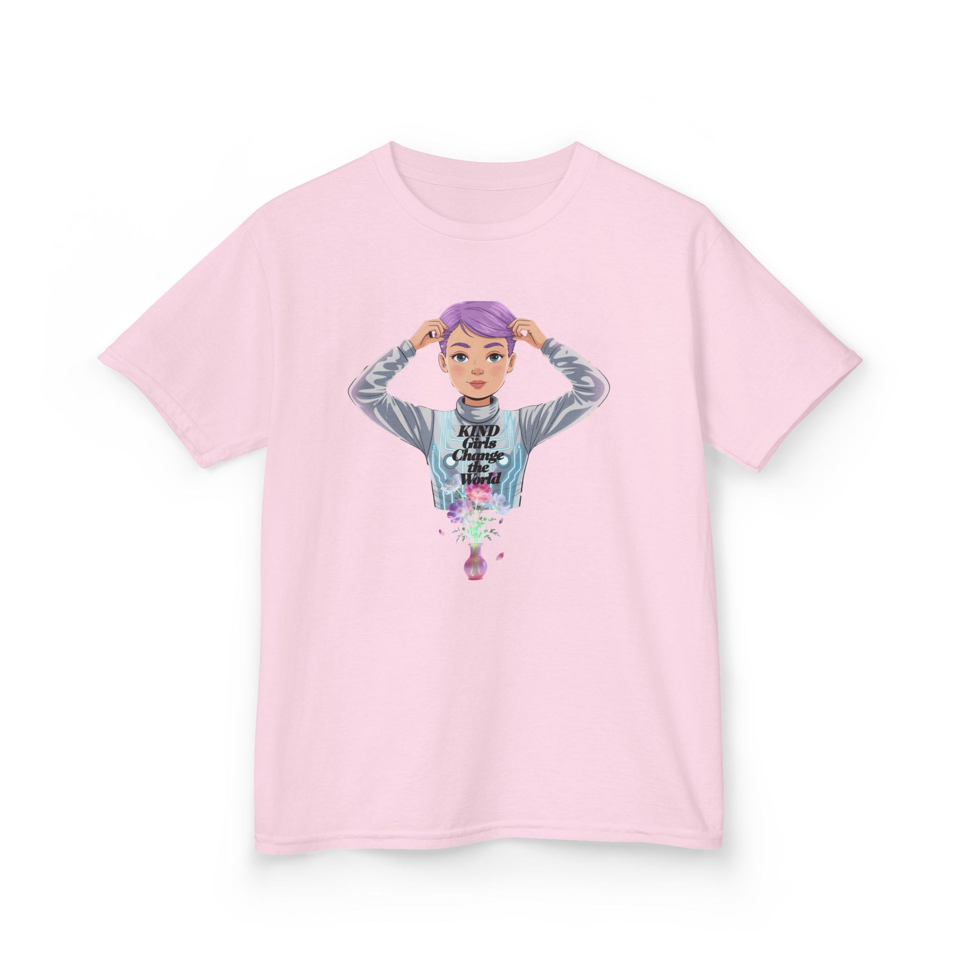 Kids Tee — 'Take The Night' Graphic Shirt with Purple - Haired Character - Estrella & The Stars