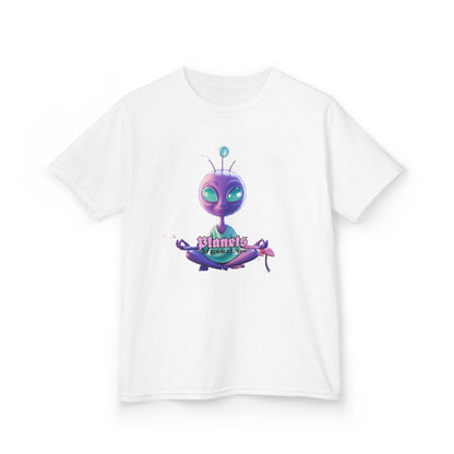 Kids Alien Graphic Tee - Cute Purple Alien "Planets" Design - Estrella & The Stars