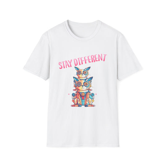 Stay Different Cat T‑Shirt — Colorful Stacked Cats Graphic Tee - Estrella & The Stars