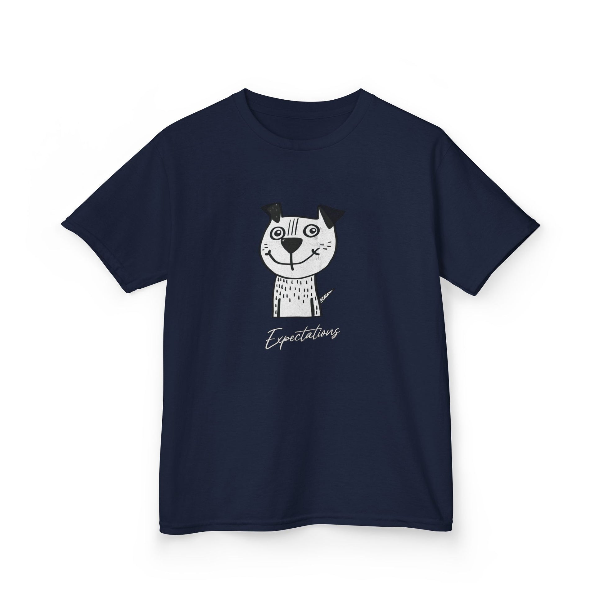 Kids Tee — Cute Cat Drawing with 'Expectations' Script - Estrella & The Stars