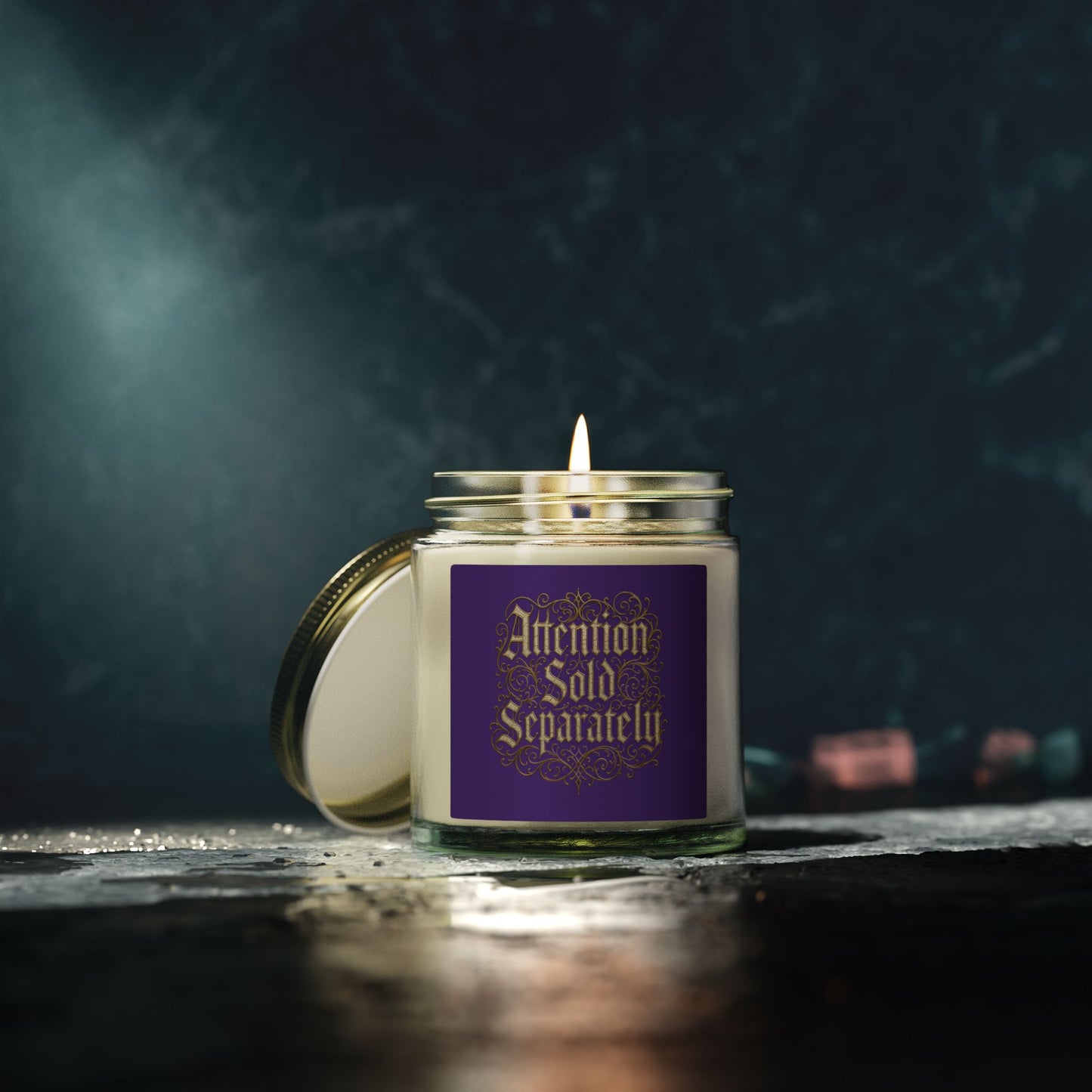 Coconut Apricot Scented Candle (4oz/9oz) — "Attention Sold Separately" Decorative Jar - Estrella & The Stars