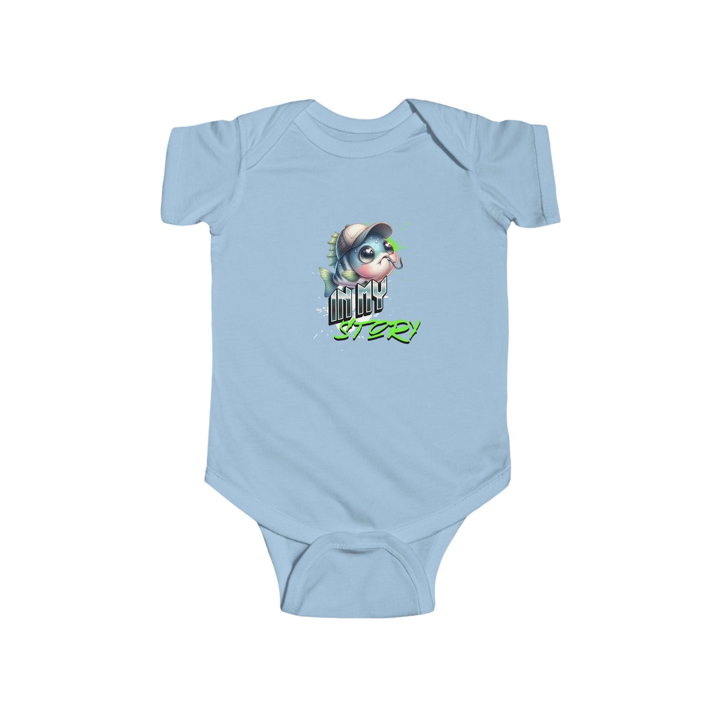 Infant Bodysuit — Cute Fish "Tiny Steez" Graphic Baby Onesie - Estrella & The Stars