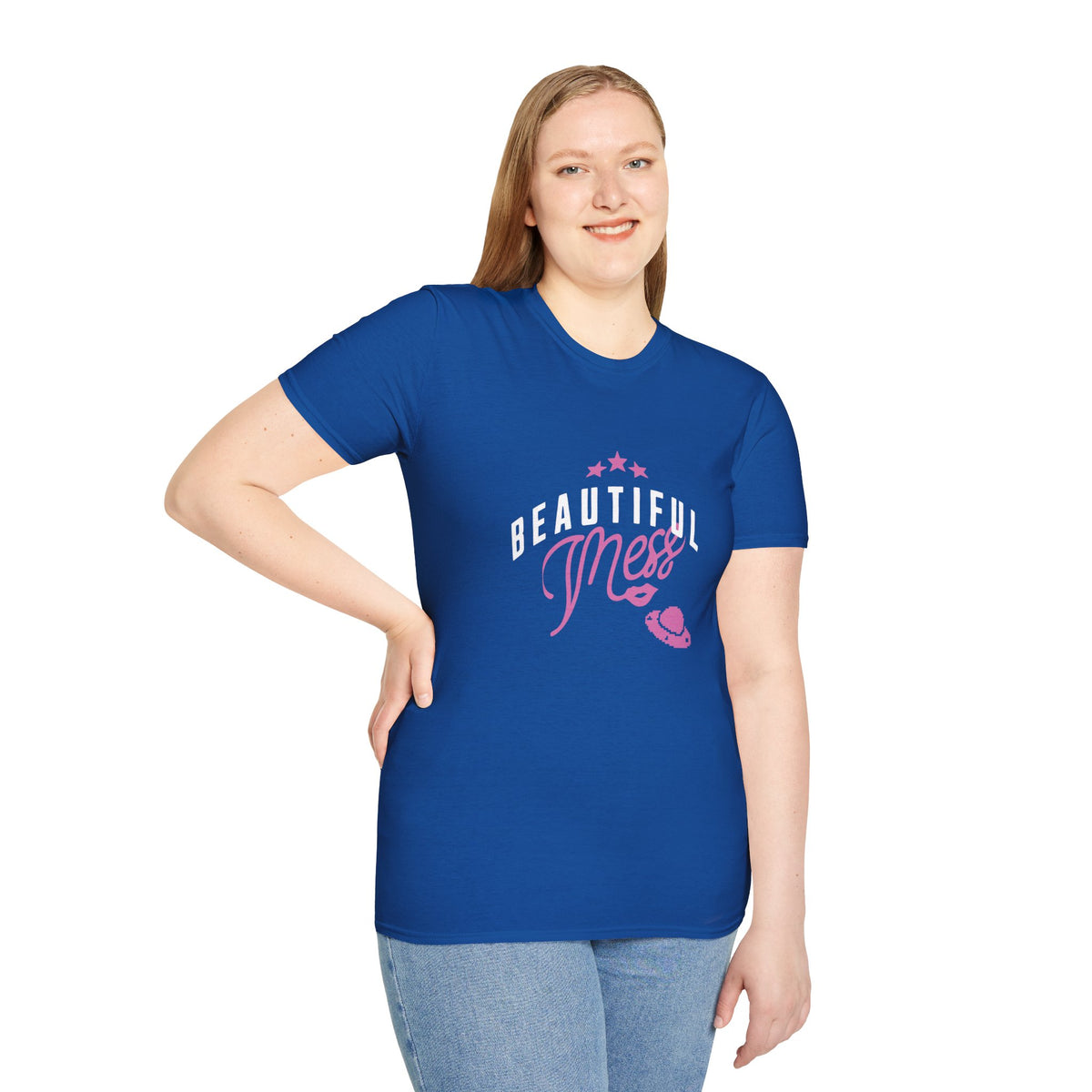 Beautiful Mess T-Shirt — Cute Pink Script Graphic Tee - Estrella & The Stars