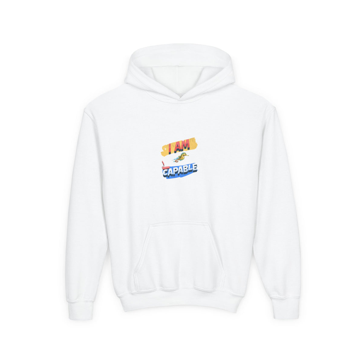 Kids' Colorful Inspirational Hoodie - 'I Am Capable' Youth Sweatshirt - Estrella & The Stars