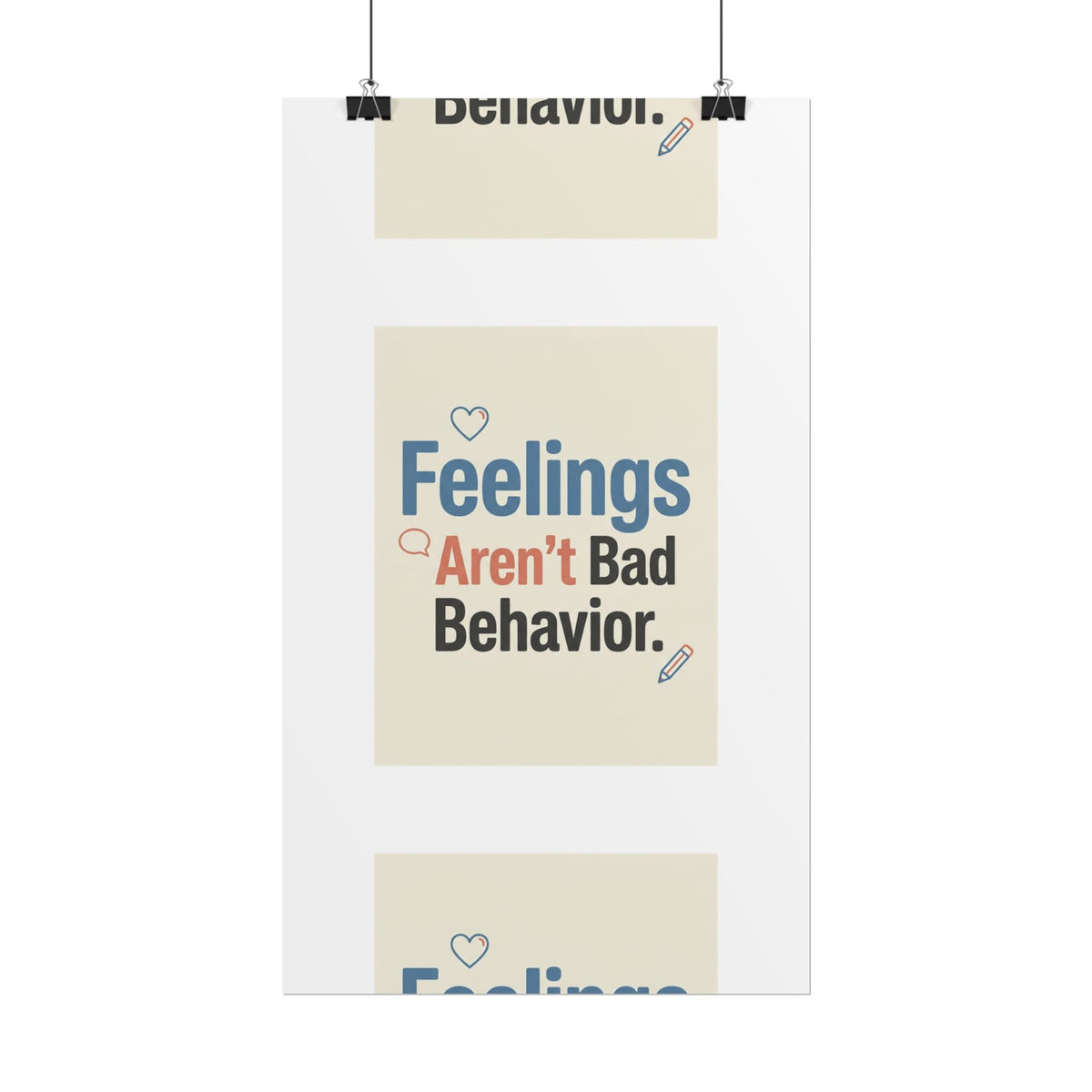 Poster — "Feelings Aren't Bad Behavior" Motivational Wall Art - Estrella & The Stars