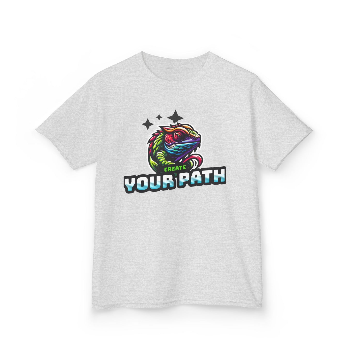 Kids T‑Shirt — Colorful Dragon Illustration "Create Your Path" - Estrella & The Stars