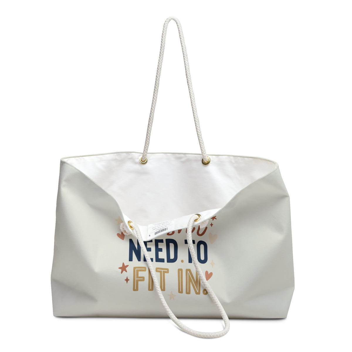 Weekender Bag — “My Child Doesn’t Need to Fit In” Inspirational Travel Tote - Estrella & The Stars