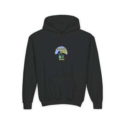 Youth Hoodie - 'Small But MIGHTY' Dino Graphic Kids Hooded Sweatshirt - Estrella & The Stars