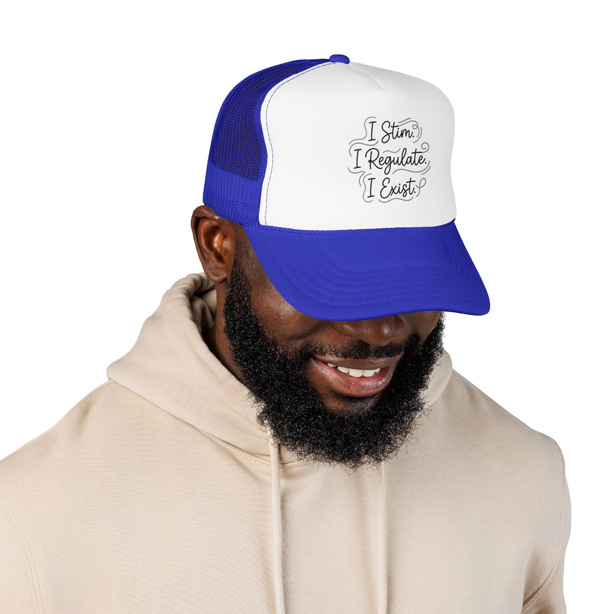 Abstract Ocean Wave Trucker Hat — Nautical Foam Mesh Cap - Estrella & The Stars