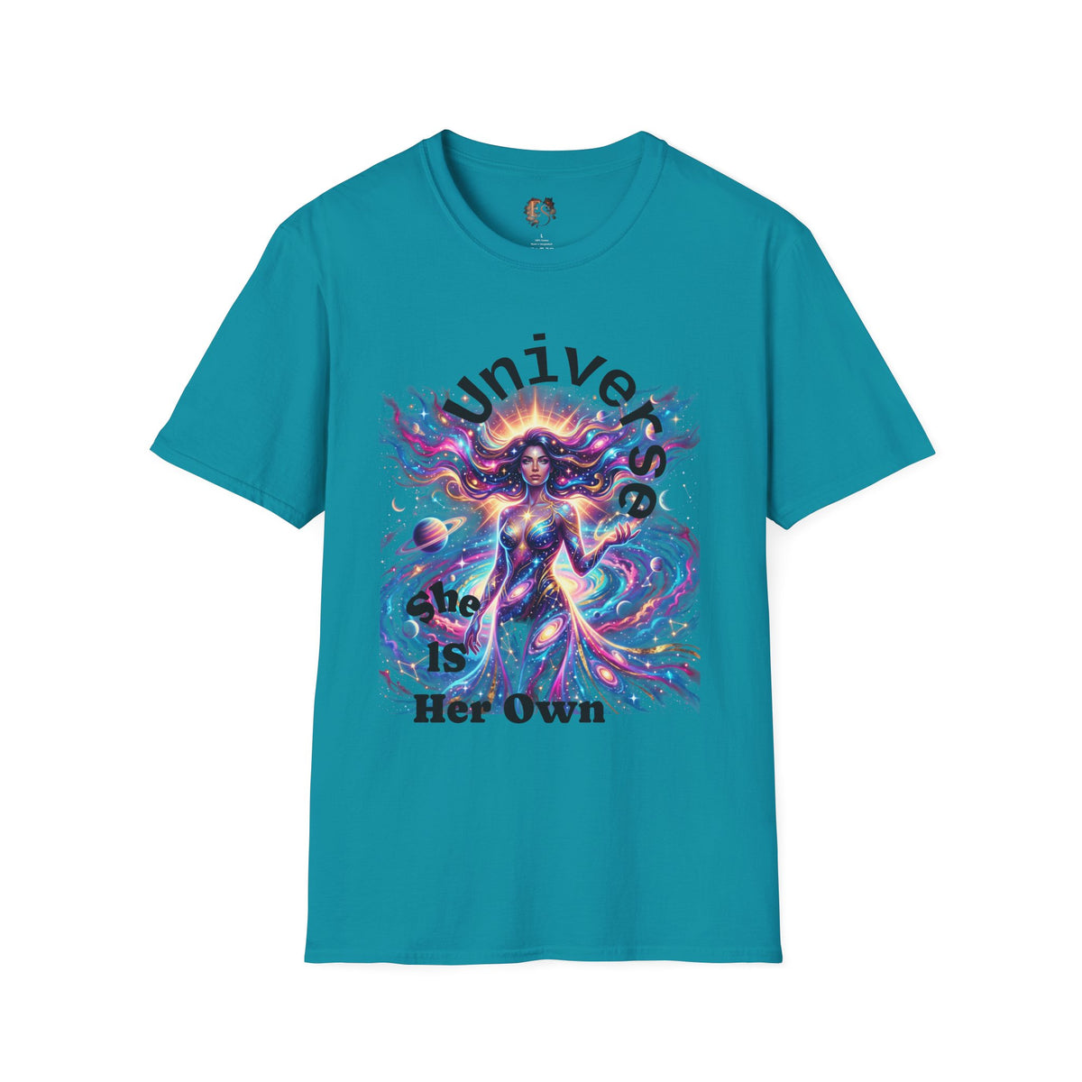 Galaxy Goddess T-Shirt — "The Universe Is Her Own" Female Empowerment Tee - Estrella & The Stars