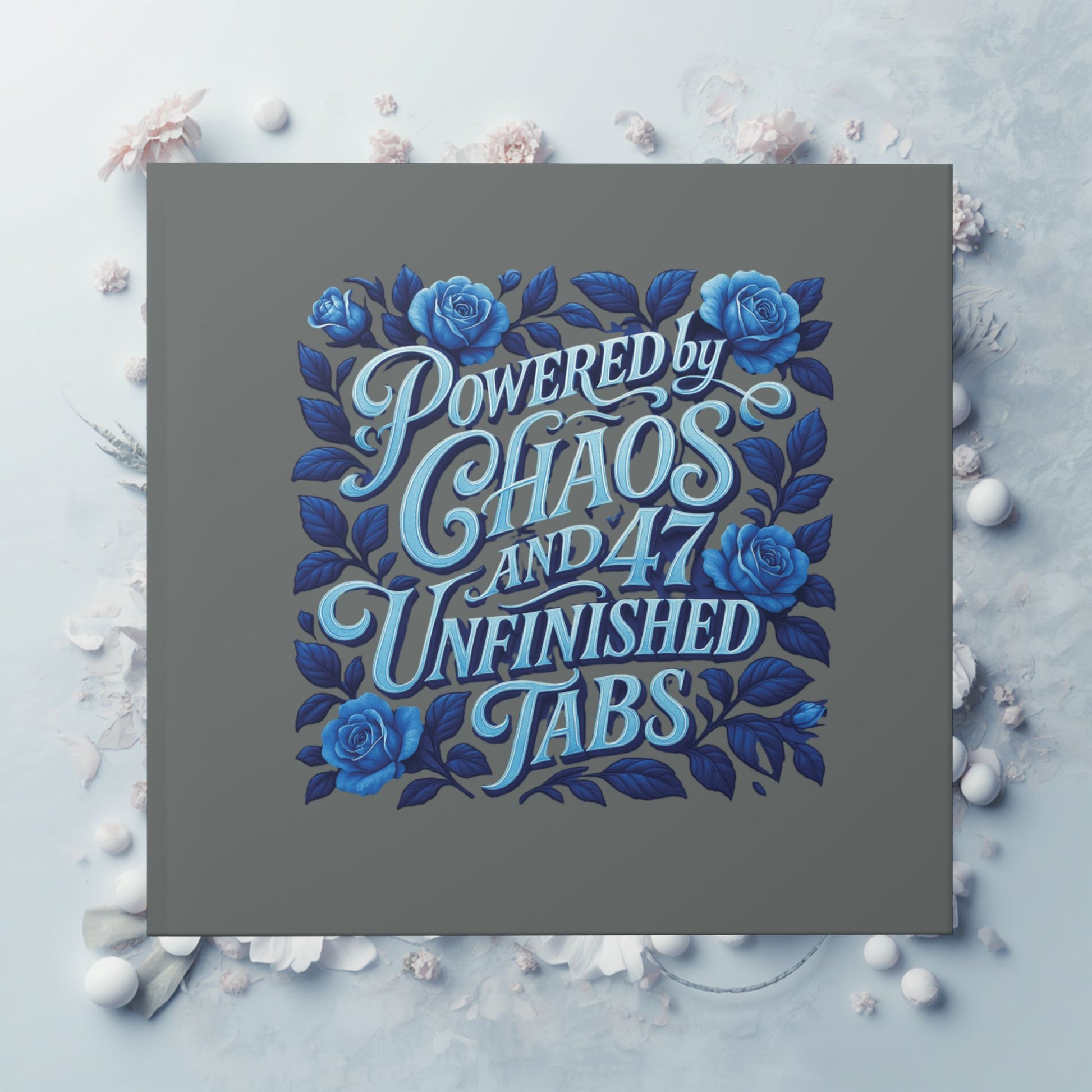 Hardcover Photo Book — "Powered by Chaos and 47 Unfinished Tabs" Floral Design - Estrella & The Stars