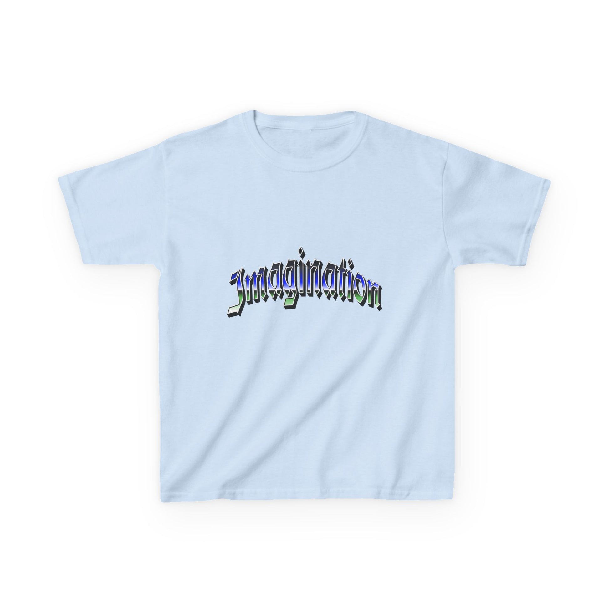 Imagination Kids T‑Shirt — Colorful Wavy Text Tee for Creative Kids - Estrella & The Stars