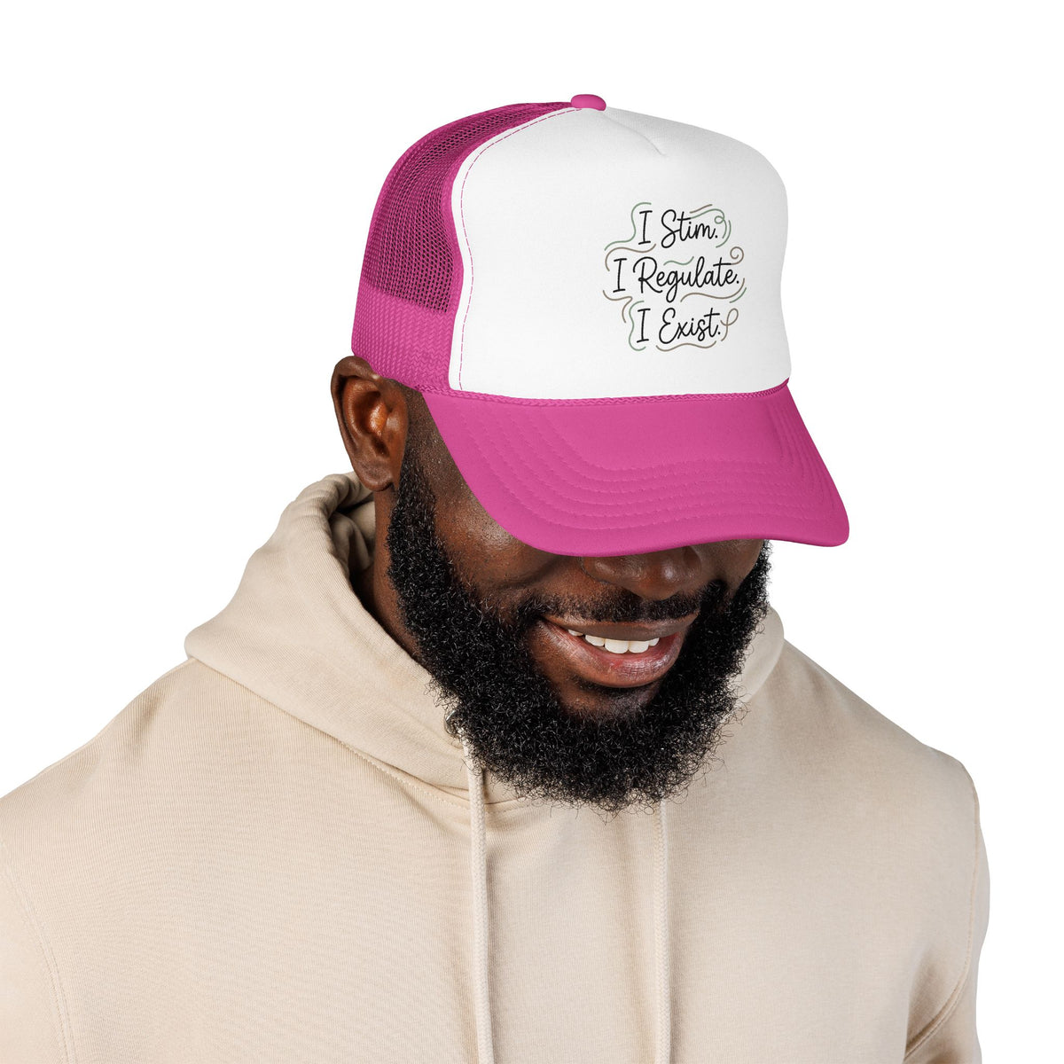 Abstract Ocean Wave Trucker Hat — Nautical Foam Mesh Cap - Estrella & The Stars