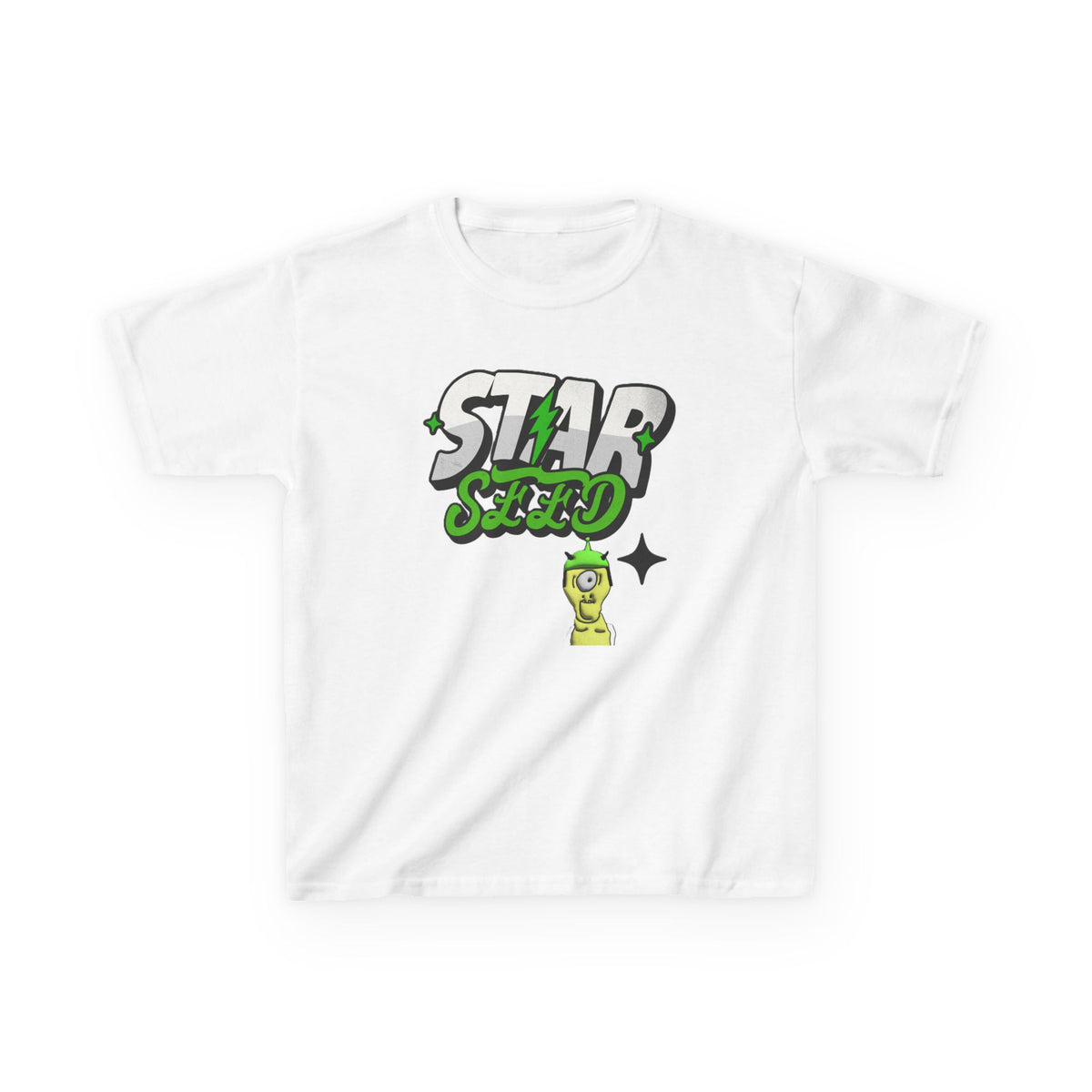 Kids T-Shirt — 'Star Seed' Green Alien Graphic Tee for Kids - Estrella & The Stars