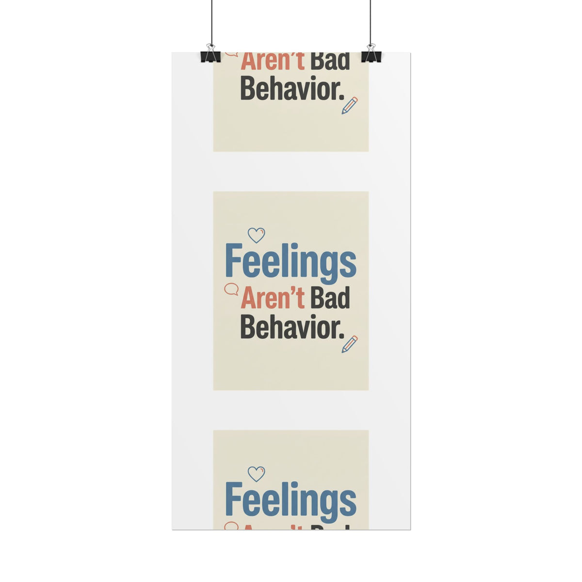 Poster — "Feelings Aren't Bad Behavior" Motivational Wall Art - Estrella & The Stars