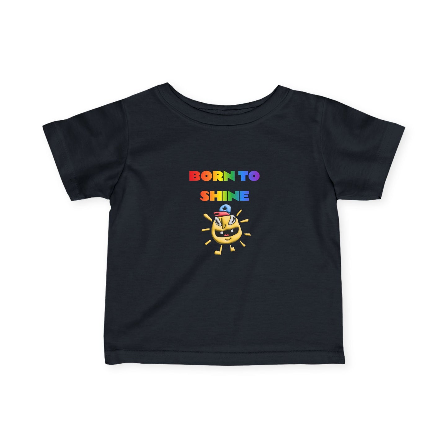 Infant Tee — "Born to Shine" Rainbow Emoji Baby Shirt - Estrella & The Stars