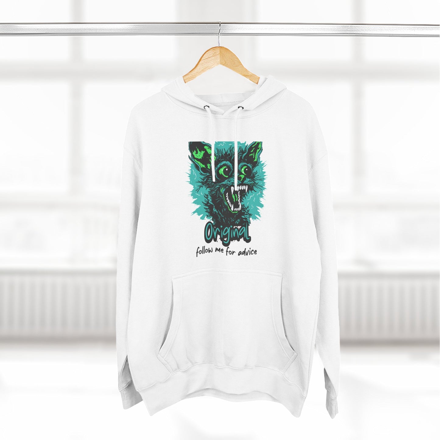 Wolf Graphic Hoodie — 'Original' Teal Roaring Wolf Fleece Pullover - Estrella & The Stars