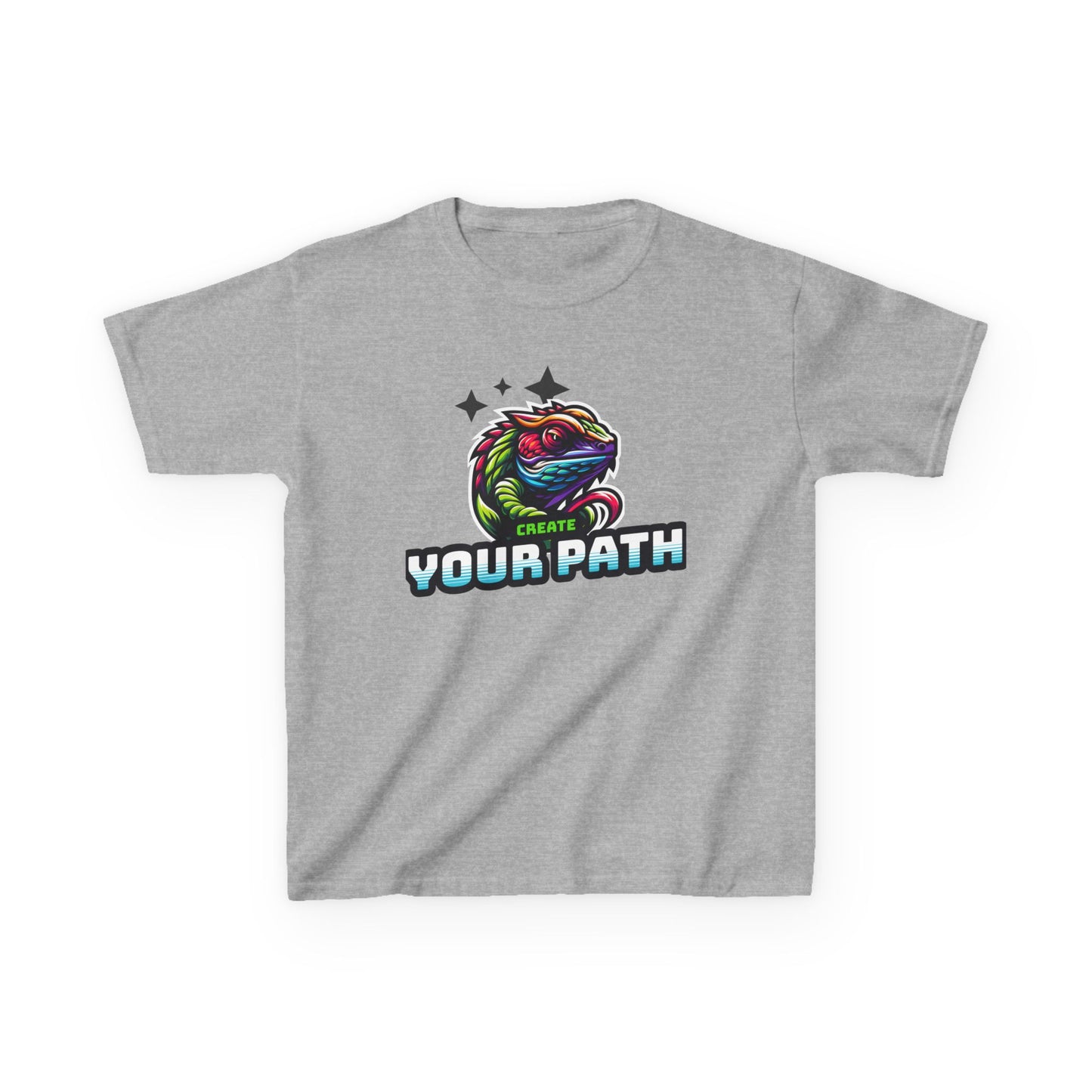 Kids T‑Shirt — Colorful Dragon Illustration "Create Your Path" - Estrella & The Stars